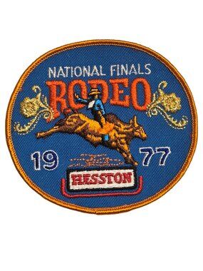 Vintage Rodeo Patch 1977 National Finals Bull Rider Hesston Cowboy Western NFR